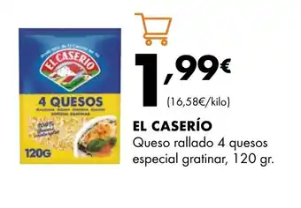 Supermercados Lupa EL CASERÍO Queso rallado 4 quesos especial gratinar oferta