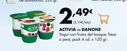 Supermercados Lupa ACTIVIA de DANONE Yogur con frutos del bosque, fresa oferta