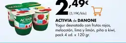Supermercados Lupa ACTIVIA de DANONE Yogur desnatado con frutos rojos oferta