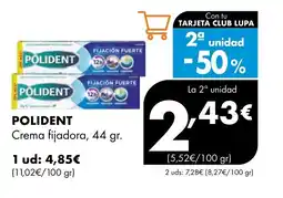 Supermercados Lupa POLIDENT Crema fijadora oferta