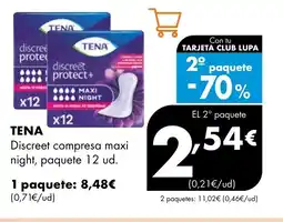 Supermercados Lupa TENA Discreet compresa maxi oferta