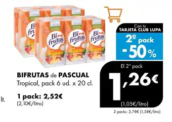 Supermercados Lupa BIFRUTAS de PASCUAL Tropical oferta