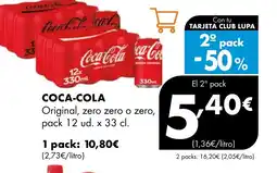 Supermercados Lupa COCA-COLA Original, zero zero o zero oferta