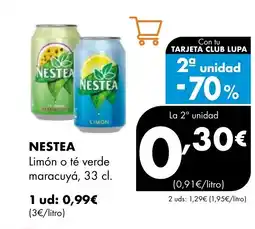Supermercados Lupa NESTEA Limón o té verde maracuyá oferta