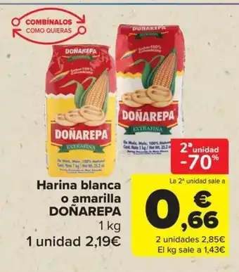 Carrefour DOÑAREPA Harina blanca o amarilla oferta