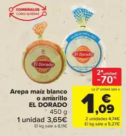 Carrefour EL DORADO Arepa maíz blanco oferta