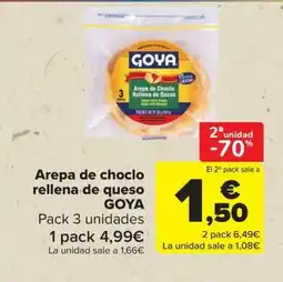 Carrefour GOYA Arepa de choclo rellena de queso oferta