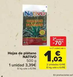Carrefour NATIVO Hojas de plátano oferta
