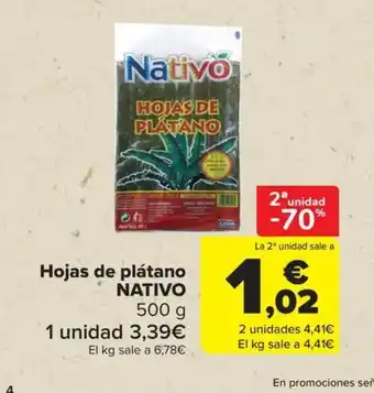 Carrefour NATIVO Hojas de plátano oferta