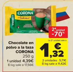 Carrefour CORONA Chocolate en polvo a la taza oferta