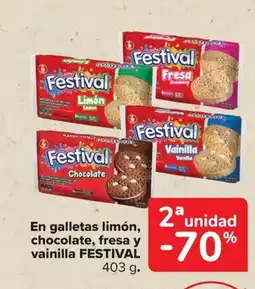 Carrefour FESTIVAL En galletas limón, chocolate, fresa y vainilla oferta