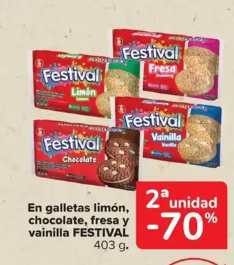 Carrefour FESTIVAL En galletas limón, chocolate, fresa y vainilla oferta
