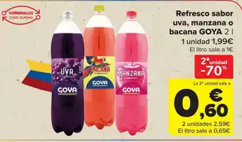 Carrefour GOYA Refresco sabor uva, manzana o bacana oferta