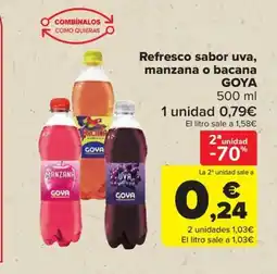 Carrefour GOYA Refresco sabor uva, manzana o bacana oferta