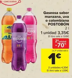 Carrefour POSTOBÓN Gaseosa sabor manzana, uva o colombiana oferta