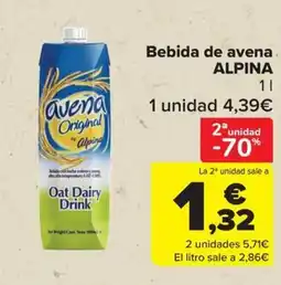 Carrefour ALPINA Bebida de avena oferta