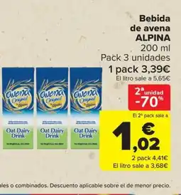 Carrefour ALPINA Bebida de avena oferta