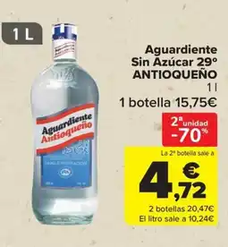 Carrefour ANTIOQUEÑO Aguardiente Sin Azúcar oferta