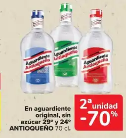 Carrefour ANTIOQUEÑO En aguardiente original, sin azúcar 29° y 24° oferta