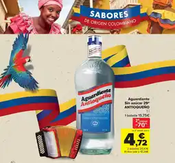 Carrefour ANTIOQUEÑO Aguardiente Sin azúcar 29° oferta
