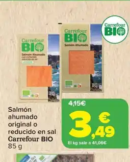Carrefour CARREFOUR BIO Salmón ahumado original o reducido en sal oferta