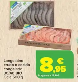 Carrefour BIO Langostino crudo o cocido congelado oferta