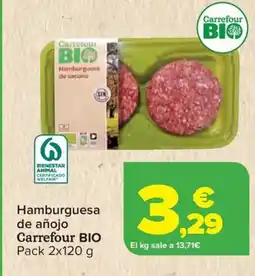 Carrefour CARREFOUR BIO Hamburguesa de añojo oferta