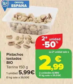 Carrefour BIO Pistachos tostados oferta