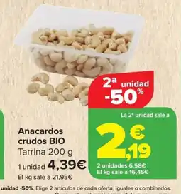 Carrefour BIO Anacardos crudos oferta