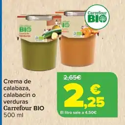 Carrefour CARREFOUR BIO Crema de calabaza, calabacín o verduras oferta