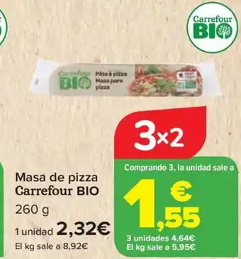 Carrefour CARREFOUR BIO Masa de pizza oferta