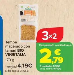 Carrefour BIO VEGETALIA Tempe macerado con tamari oferta