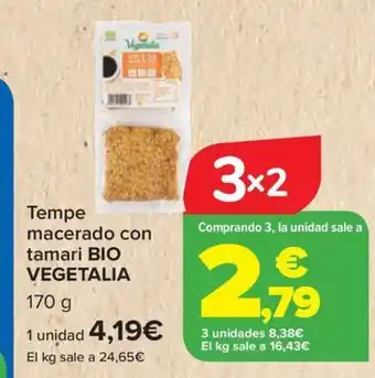 Carrefour BIO VEGETALIA Tempe macerado con tamari oferta