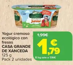 Carrefour CASA GRANDE DE XANCEDA Yogur cremoso ecológico con fresas oferta