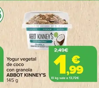 Carrefour ABBOT KINNEY'S Yogur vegetal de coco con granola oferta