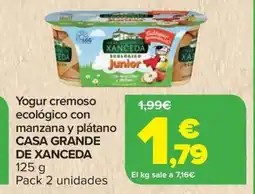 Carrefour CASA GRANDE DE XANCEDA Yogur cremoso ecológico con manzana y plátano oferta