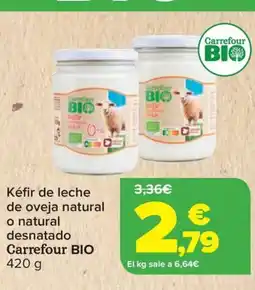 Carrefour CARREFOUR BIO Kéfir de leche de oveja natural o natural desnatado oferta