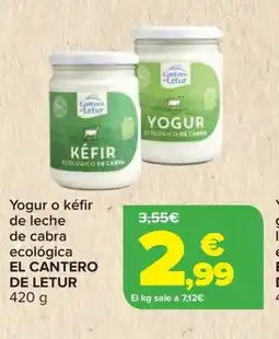 Carrefour EL CANTERO DE LETUR Yogur o kéfir griego de leche de cabra ecológica oferta