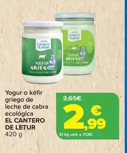 Carrefour EL CANTERO DE LETUR Yogur o kéfir griego de leche de cabra ecológica oferta