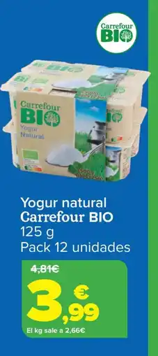 Carrefour CARREFOUR BIO Yogur natural oferta