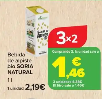 Carrefour SORIA NATURAL Bebida de alpiste bio oferta