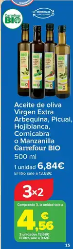 Carrefour CARREFOUR BIO Aceite de oliva Virgen Extra Arbequina, Picual, Hojiblanca, Cornicabra o Manzanilla oferta