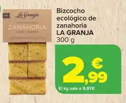 Carrefour LA GRANJA Bizcocho ecológico de zanahoria oferta