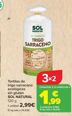Carrefour SOL NATURAL Tortitas de trigo sarraceno ecológicas oferta