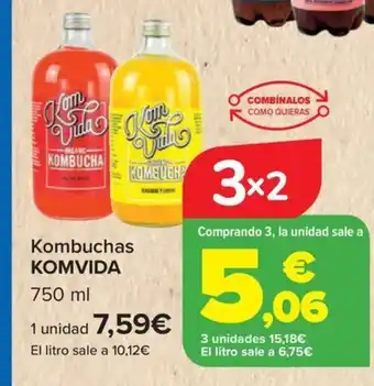Carrefour KOMVIDA Kombuchas oferta