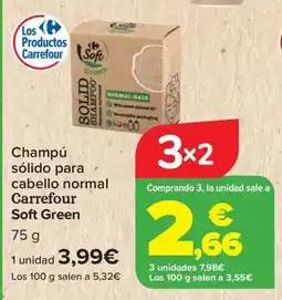 Carrefour CARREFOUR SOFT GREEN Champú sólido para cabello normal oferta