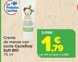 Carrefour CARREFOUR SOFT BIO Crema de manos con oferta