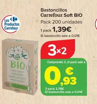 Carrefour CARREFOUR SOFT BIO Bastoncillos oferta
