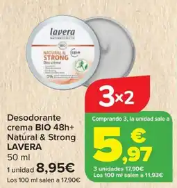 Carrefour LAVERA Desodorante crema BIO 48h+ Natural & Strong oferta