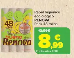 Carrefour RENOVA Papel higiénico ecolólogico oferta